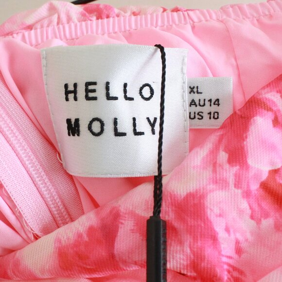 Hello Molly Petals Sprinkled Strapless Mini Dress Pink Bubble Hem - Picture 3 of 12